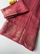 Load image into Gallery viewer, Whimsical Cherry Pink Jacquard Work Pure Soft Viscose Silk Saree With Desiring Blouse Piece