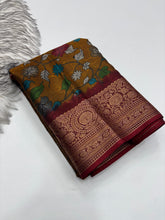 Load image into Gallery viewer, Latest Festive Wear Gold Color Dola Silk Jacquard Zari n Print Work Fancy Designer Saree With Blouse