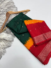 Load image into Gallery viewer, New Festive Wear Multi Color Dola Silk Jacquard Zari n Print Work Fancy Designer Saree With Blouse