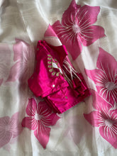 Load image into Gallery viewer, New Partywear White Color Tissue Silk Foil Print Work Fancy Designer Saree With Maggam Work Unstiched Blouse Piece