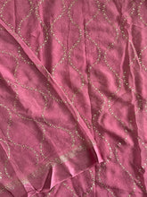 Load image into Gallery viewer, Charming Lavender Colour Pure Viscose Georgette Fabric With Satin Border n Embroidered Work Saree With Blissful Blouse Piece