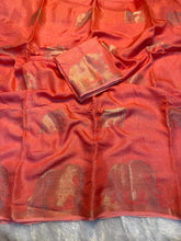 Load image into Gallery viewer, New Wedding Wear Pure Soft Viscose Silk Zari Work Fancy Designer Saree With Blouse