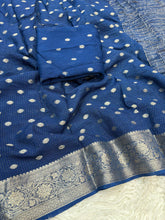 Load image into Gallery viewer, Charismatic Party Wear Pure Viscose Chinoon Zari Jacquard Weaving Work Fancy Designer Saree With Glowing Blouse Piece