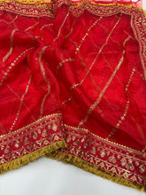 Load image into Gallery viewer, New Festival Wear Red Color Organza Silk Emboridered n Sequence Work Fancy Designer Saree With Unstitched Blouse