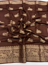 Load image into Gallery viewer, Exuberant Function Wear Pure Viscose Soft Jacquard Weaving Border Fancy Saree With Blouse