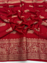 Load image into Gallery viewer, Exuberant Function Wear Pure Viscose Soft Jacquard Weaving Border Fancy Saree With Blouse