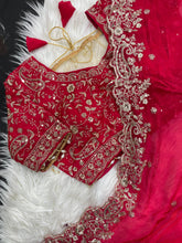 Load image into Gallery viewer, Outstanding Festival Wear Fendy Satin Silk Heavy Embroidery n Aarco Work Fancy Designer Saree With Stitched Blouse