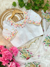 Load image into Gallery viewer, Captivating Wedding Wear Soft Teby Silk Print With Hand Work Designer Saree With Fully Stitched Blouse