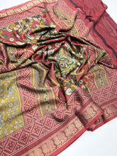 Load image into Gallery viewer, Dazzling Festive Wear Pure Soft Silk Print With Jacquard Work Fancy Designer Saree For Women