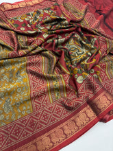 Load image into Gallery viewer, Dazzling Festive Wear Pure Soft Silk Print With Jacquard Work Fancy Designer Saree For Women