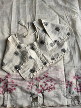 Load image into Gallery viewer, Exuberant Function Wear Chanderi Cotton Embroidery n Tussels Work Fancy Designer Saree With Stitched Blouse