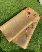 Load image into Gallery viewer, Festive wear Golden Color Banarasi TIssue Silk Emboidery Work Fancy Designer Saree With Blouse