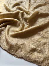 Load image into Gallery viewer, Enticing Gold Crush Silk Embroidery n Cut Work Fancy Designer Saree With Chatoyant Blouse Piece