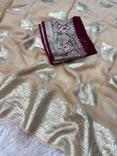 Load image into Gallery viewer, New Wedding Wear Viscose Georgette Jacquard Zari Work Fancy Designer Saree