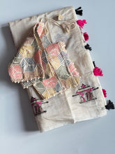 Load image into Gallery viewer, Mellifluous Function Wear Chanderi Cotton Embroidery n Tussels Work Fancy Designer Saree With Stitched Blouse