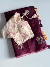 Load image into Gallery viewer, Mellifluous Function Wear Chanderi Cotton Embroidery n Tussels Work Fancy Designer Saree With Stitched Blouse