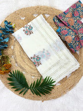 Load image into Gallery viewer, Gratifying Party Wear White Colour Pure Crush Chiffon Embroidery n Sequence Work With Stitched Blouse Fancy Designer Saree