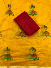 Load image into Gallery viewer, New Function Wear Chanderi Cotton Embroidery n Tussels Work Fancy Designer Saree With Blouse Piece