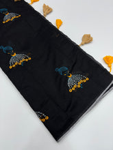 Load image into Gallery viewer, New Function Wear Chanderi Cotton Embroidery n Tussels Work Fancy Designer Saree With Blouse Piece