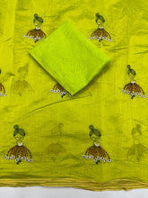 Load image into Gallery viewer, New Function Wear Chanderi Cotton Embroidery n Tussels Work Fancy Designer Saree With Blouse Piece