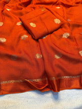 Load image into Gallery viewer, Latest Festive Wear Pure Soft Viscose Jute Zari Jacquard Weaving Work Fancy Designer Saree With Blouse