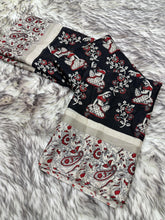 Load image into Gallery viewer, New Function Wear Black Color Viscose Georgette Kalamkari Print Fancy Designer Saree Design