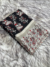 Load image into Gallery viewer, New Function Wear Black Color Viscose Georgette Kalamkari Print Fancy Designer Saree Design