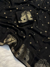 Load image into Gallery viewer, Surpassing Pure Soft Viscose Jute Zari Jacquard Weaving Work Fancy Designer Saree With Staring Blouse Piece