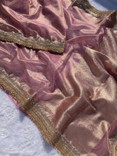 Load image into Gallery viewer, New Wedding Wear Baby Pink Color Banarasi Tissue Silk Jacquard n Heavy Lace Work Fancy Designer Saree