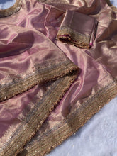 Load image into Gallery viewer, New Wedding Wear Baby Pink Color Banarasi Tissue Silk Jacquard n Heavy Lace Work Fancy Designer Saree