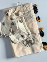 Load image into Gallery viewer, Seraglio Function Wear Chanderi Cotton Embroidery n Tussels Work Fancy Designer Saree With Stitched Blouse