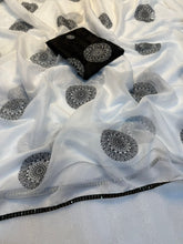 Load image into Gallery viewer, Forbearance White Color Tissue Organza Silk Embroidery Work Fancy Designer Saree With Confounding Blouse Piece