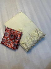 Load image into Gallery viewer, Winsome Off White Color Crunchy Silk Embroidery Work Fancy Partywear Saree With Captivating Blouse Piece