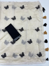 Load image into Gallery viewer, Divine Festive Wear Soft Chanderi Cotton Silk Butterfly Design Embroidery n Tussels Work Fancy Saree