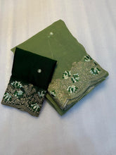 Load image into Gallery viewer, Latest Wedding Wear Pure Crunchy Silk Embroidery Work Fancy Desginer Saree With Blouse