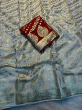 Load image into Gallery viewer, Glamorous Party Wear Pure Viscose Georgette Jacquard Weaving Work Fancy Designer Saree With Blouse