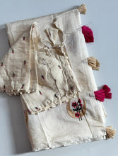 Load image into Gallery viewer, Adorning Function Wear Chanderi Cotton Embroidery n Tussels Work Fancy Designer Saree With Stitched Blouse