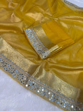 Load image into Gallery viewer, Charismatic Festive Wear Banarasi Tissue Silk Jacquard n Mirror lace Work Fancy Designer Saree