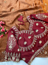 Load image into Gallery viewer, New Function Wear Fendy Chiffon Heavy Sequence n Aarco Work Fancy Designer Saree With Stitched Blouse