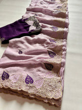 Load image into Gallery viewer, Blossom Party Wear Rangoli Crush Silk Embroidery n Cut Work Saree With Contrast Blouse Piece