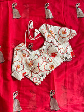 Load image into Gallery viewer, Scrupulous Function Wear Chanderi Cotton Embroidery n Tussels Work Fancy Designer Saree With Stitched Blouse