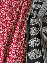 Load image into Gallery viewer, Entrancing Festive Wear Red Colour Mul Cotton Print Sequence Lace n Rich Pallu Work Fancy Designer Saree