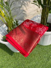 Load image into Gallery viewer, New Wedding Wear Red Color Soft Banarasi Silk Jacquared Zari Weaving Fancy Designer Saree