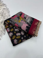 Load image into Gallery viewer, New Wedding Wear Pure Mangalkari Viscouse Silk Print Weaving n Sequence Lace Work Fancy Designer Saree