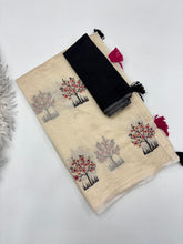 Load image into Gallery viewer, Gratifying Party Wear Pure Soft Chanderi Silk Embroidery n Tussels Work Fancy Designer Saree With Blouse Piece