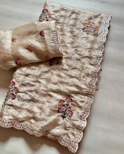 Load image into Gallery viewer, Breathtaking Function Wear Semi Pure Tissue Silk Sequence n Mirror With Thread Work Fancy Designer Saree With Blouse Piece