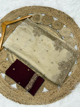 Load image into Gallery viewer, Forbearance Golden Color Embroidery Sequence Work Fendy Satin Silk Fancy Designer Saree With Dalliance Blouse Piece