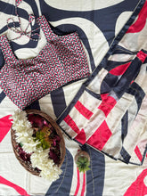 Load image into Gallery viewer, Magnificat Function Wear Crape Satin Silk Digital Print n Cut Dana Handwork Fancy Designer Saree With Unstitched Blouse