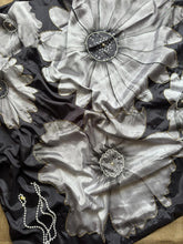 Load image into Gallery viewer, Adorning Party Wear Crape Satin Silk Digital Print n Cut Dana Handwork Fancy Designer Saree With Unstitched Blouse