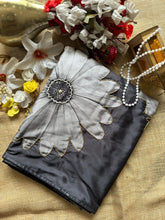 Load image into Gallery viewer, Adorning Party Wear Crape Satin Silk Digital Print n Cut Dana Handwork Fancy Designer Saree With Unstitched Blouse